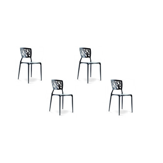 Lot de 4 chaises de jardin noires Verdi - lot de 4