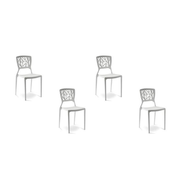 Lot de 4 chaises design blanches Verdi - Offre limitée 