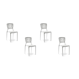 Lot de 4 chaises design blanches Verdi - Offre limitée 