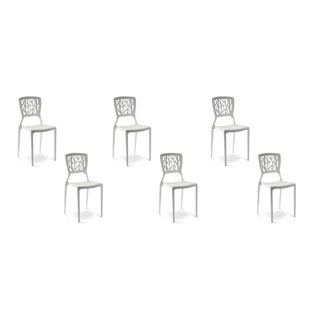 Lot de 6 chaises tendances blanches Verdi - Prix Usine