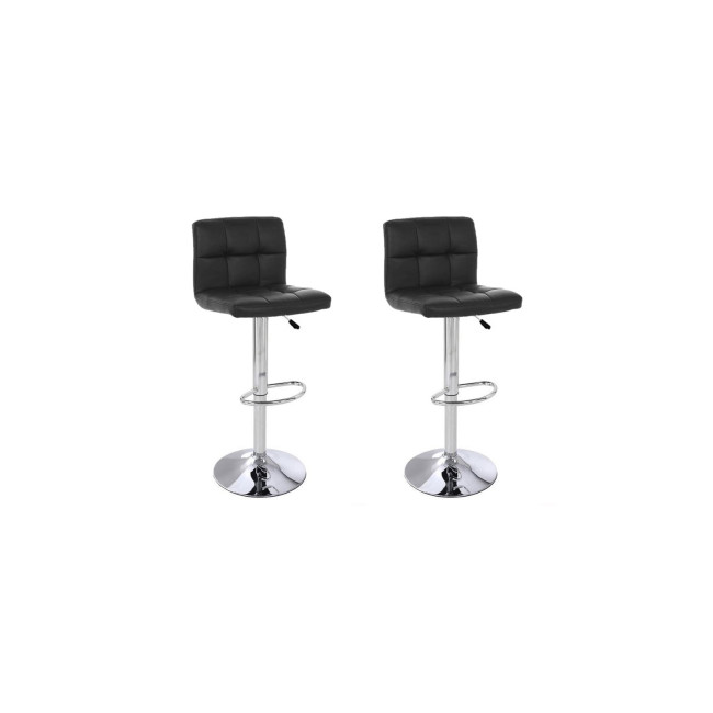 Lot de 2 tabourets de bar capitonnés Senna - Simili capitonné