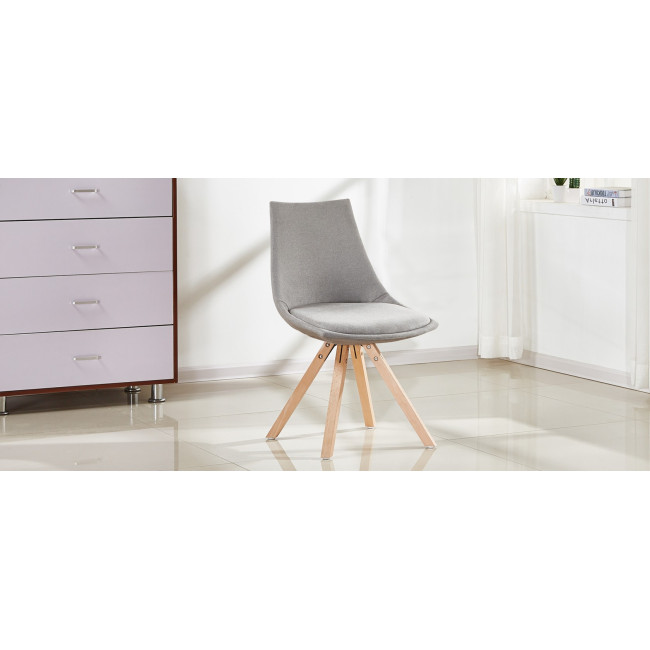 Chaise scandinave en tissu gris Minsk - Prix Usine
