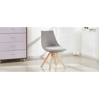 Chaise scandinave en tissu gris Minsk - Prix Usine