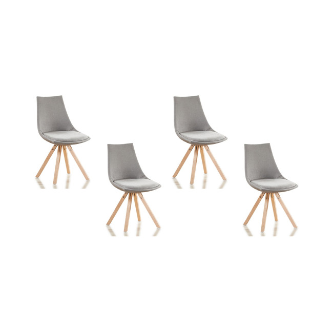 Lot de 4 chaises scandinaves en tissu gris Minsk - Prix Discount