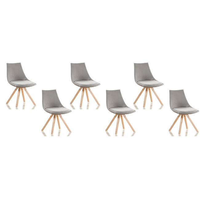 Lot de 6 chaises de salle à manger grises Minsk - Tendance Scandinave