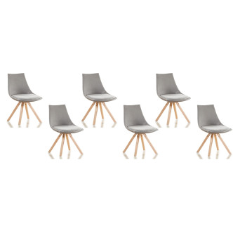 Lot de 6 chaises de salle à manger grises Minsk - Tendance Scandinave