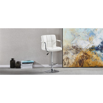 Tabouret de bar blanc avec accoudoirs - Senna