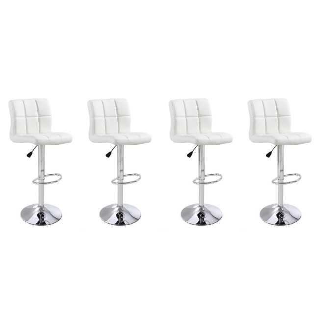 4 tabourets de cuisine capitonnés blancs  - Senna