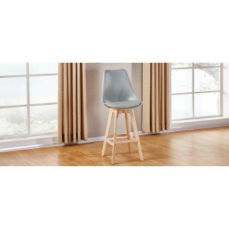 Tabouret de bar scandinave gris Gotteborg - Prix imbattables