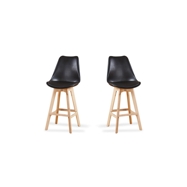 Lot de 2 tabourets scandinaves noirs Gotteborg| Meilleur rapport qualité prix du web