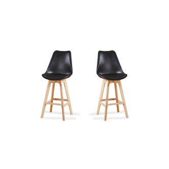 Lot de 2 tabourets scandinaves noirs Gotteborg| Meilleur rapport qualité prix du web