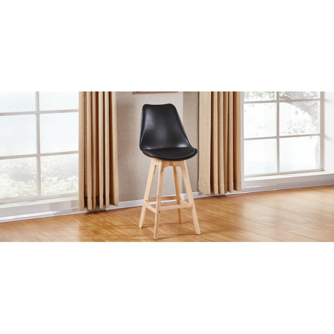 Lot de 2 tabourets scandinaves noirs Gotteborg| Meilleur rapport qualité prix du web