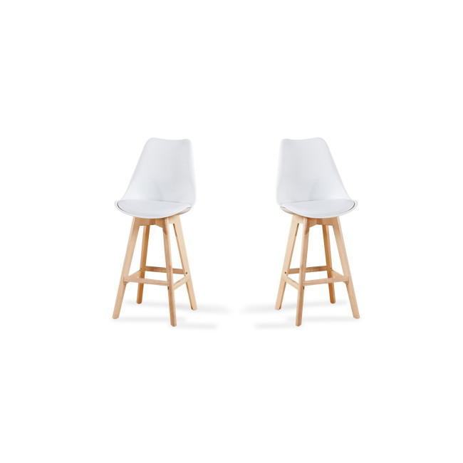 Lot de 2 tabourets scandinaves blancs Gotteborg| Style nordique