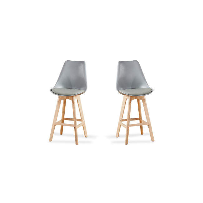 Lot de 2 tabourets scandinaves gris Gotteborg - Offre à saisir !