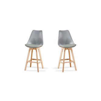 Lot de 2 tabourets scandinaves gris Gotteborg - Offre à saisir !