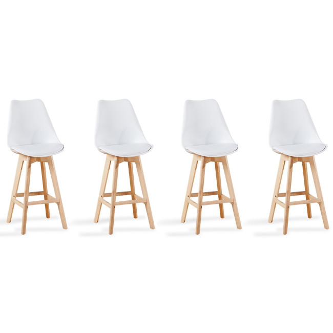 Lot de 4 tabourets de bar scandinaves blancs Gotteborg - Pas Chers