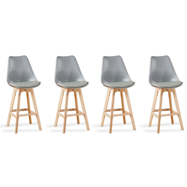 Lot de 4 tabourets de cuisine gris Gotteborg - Tendance Scandinave