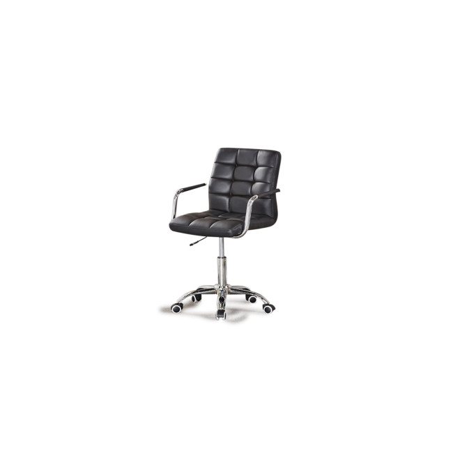 Fauteuil de bureau noir capitonné Vittorio - Prix Discount