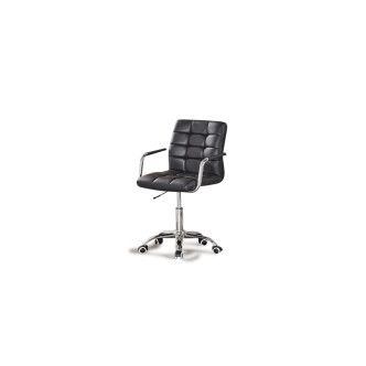 Fauteuil de bureau noir capitonné Vittorio - Prix Discount