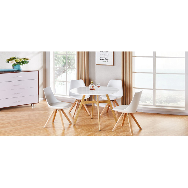 Table ronde scandinave blanche 80cm Umbria - Tendance Nordique