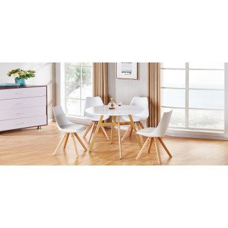 Table ronde scandinave blanche 80cm Umbria - Tendance Nordique