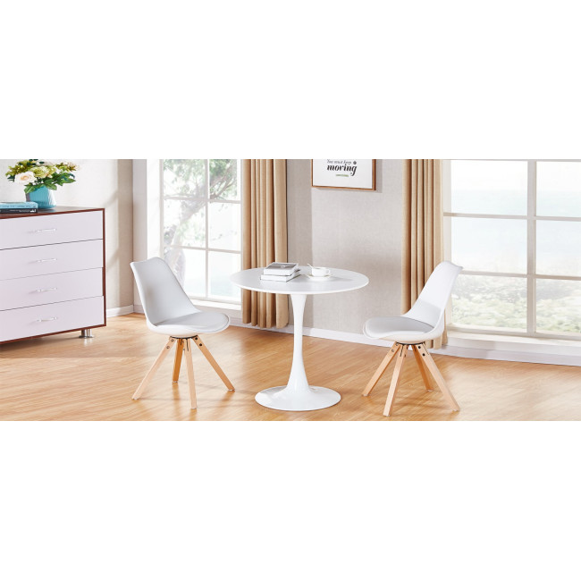 Table ronde blanche 80cm Abrezzo - Prix d'Usine