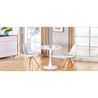 Table ronde blanche 80cm Abrezzo - Prix d'Usine