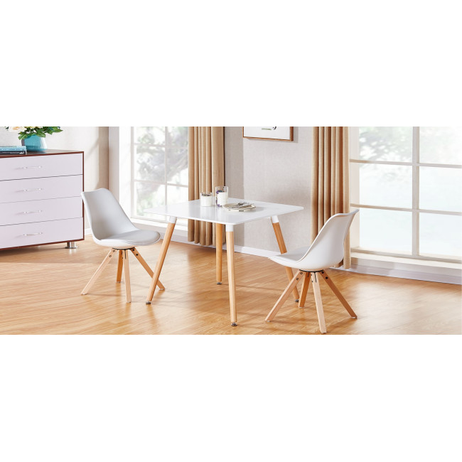 Table scandinave carrée blanche 80cm Toscana - Style Scandinave & Chic