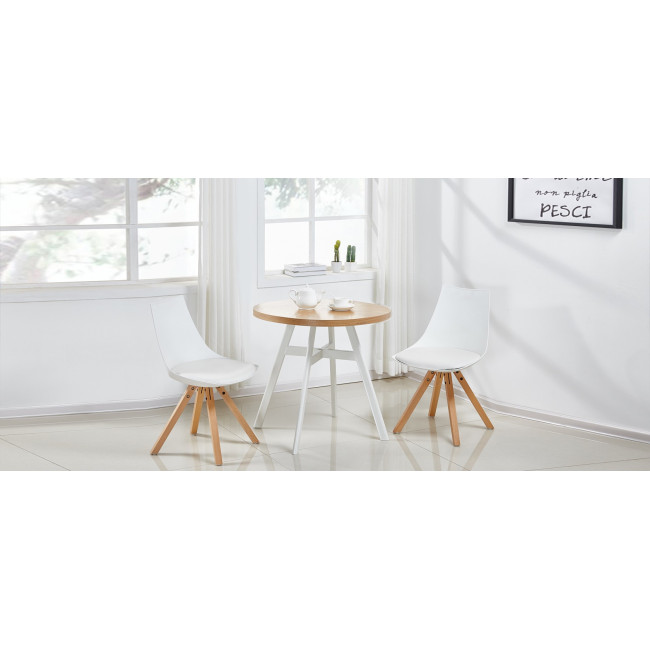 Table scandinave ronde couleur chêne 80cm - Puglia