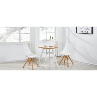 Table scandinave ronde couleur chêne 80cm - Puglia
