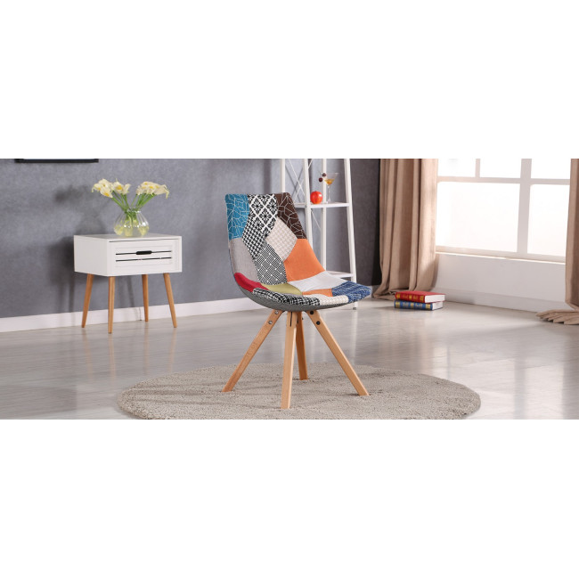 Chaise scandinave en tissu patchwork - Minsk