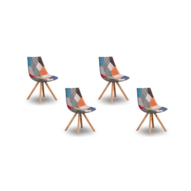 Lot de 4 chaises scandinaves patchwork - Minsk