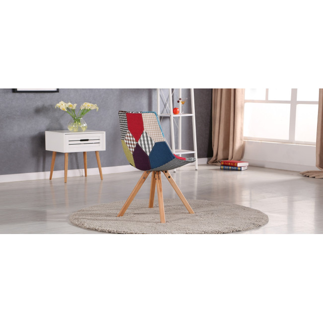 Lot de 4 chaises scandinaves patchwork - Minsk