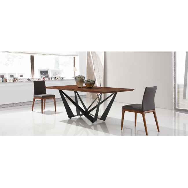 Table rectangulaire en bois foncé Factory - Style Industriel