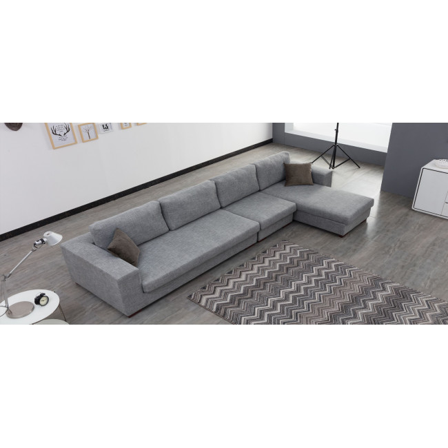 Canapé d’angle droit gris avec fauteuil - Opéra 