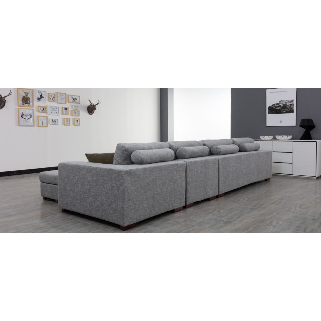 Canapé d’angle droit gris avec fauteuil - Opéra 