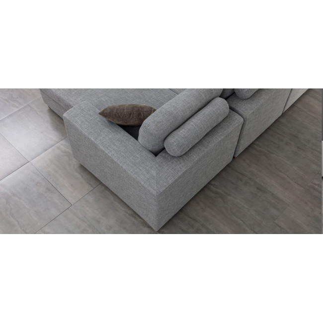 Canapé d’angle droit gris avec fauteuil - Opéra 