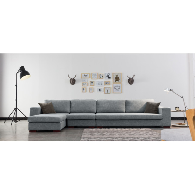 Canapé d’angle gauche en tissu gris Opéra | A Prix Usine ! 