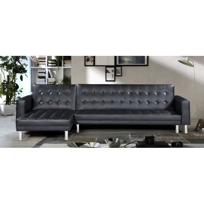 Canapé convertible angle réversible 5 places noir - Capri