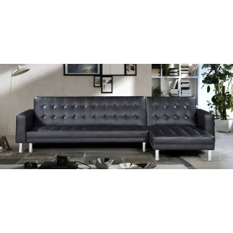 Canapé convertible angle réversible 5 places noir - Capri