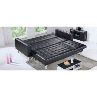 Canapé convertible angle réversible 5 places noir - Capri