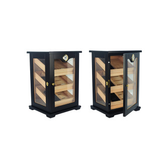 Armoire 150 cigares vitrée noire - Meilleur Prix !
