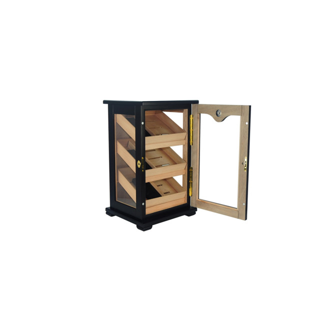 Armoire 150 cigares vitrée noire - Meilleur Prix !