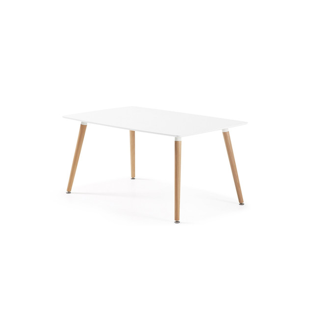 Table rectangulaire scandinave blanche 120cm - Brevik