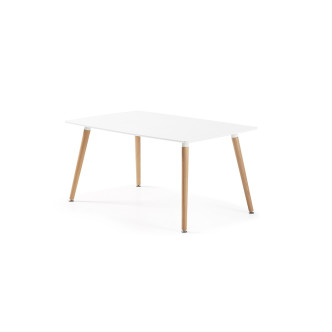Table de cuisine rectangulaire blanche 140cm Brevik - Tendance Nordique