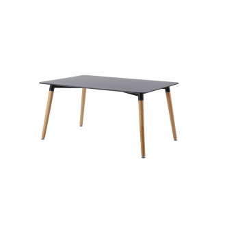 Table à manger rectangulaire design noire 120cm - Pas Cher