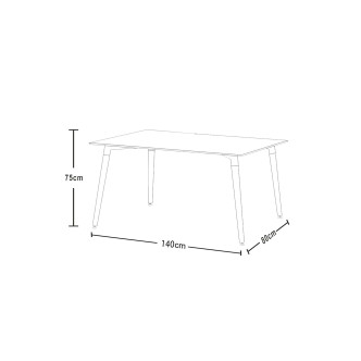 Table de cuisine scandinave noire 140cm - Brevik