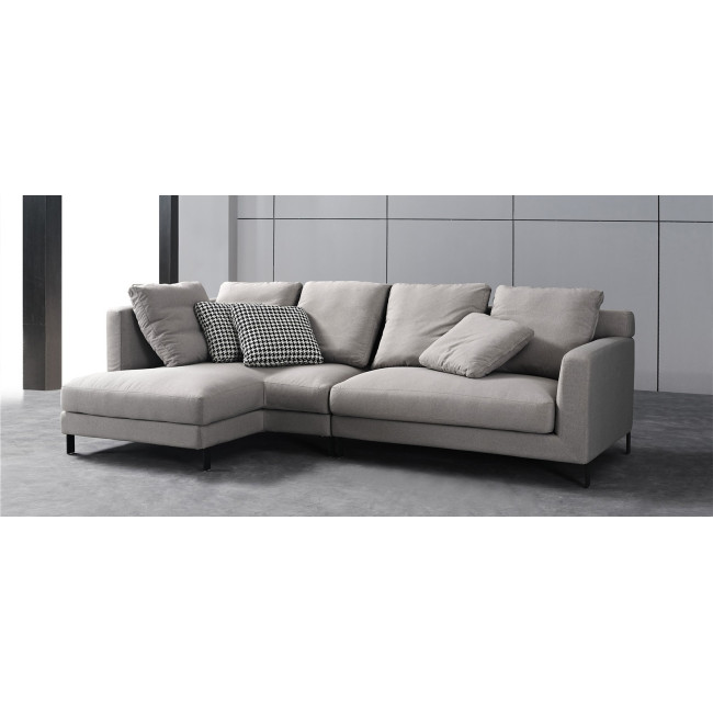 Canapé d'angle 5 places en tissu gris - Columbia