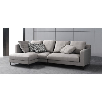 Canapé d'angle 5 places en tissu gris - Columbia