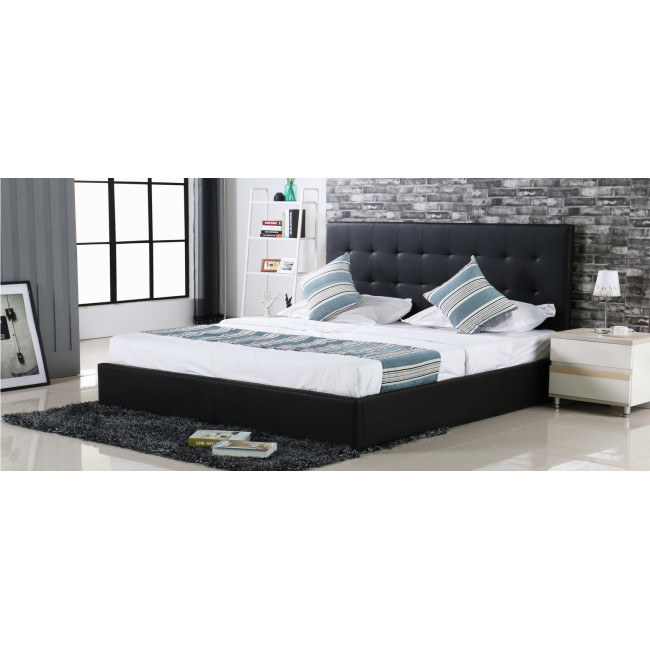 Lit  coffre 2 places à rangement noir – Dream